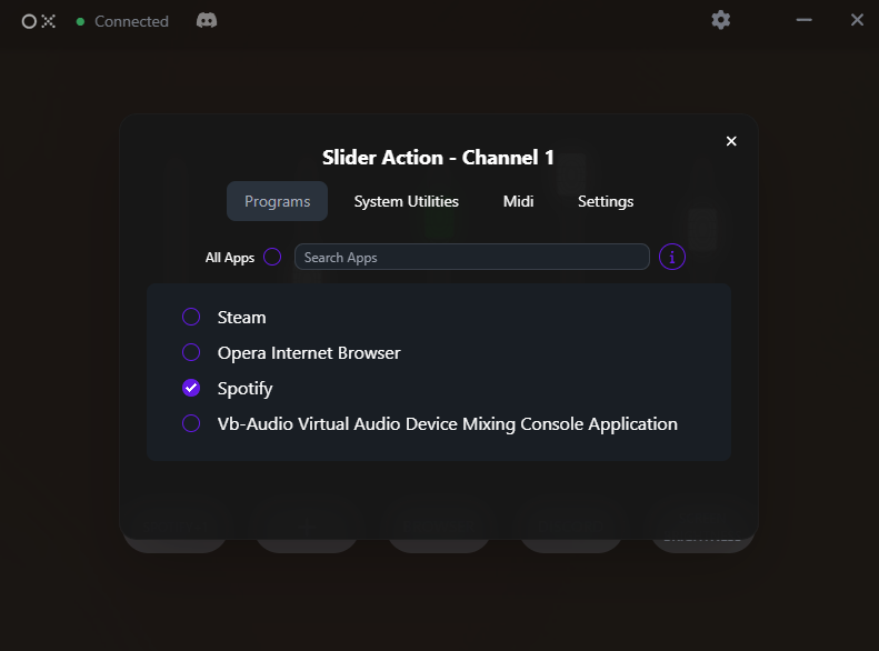 Dot X - Choose a program to control