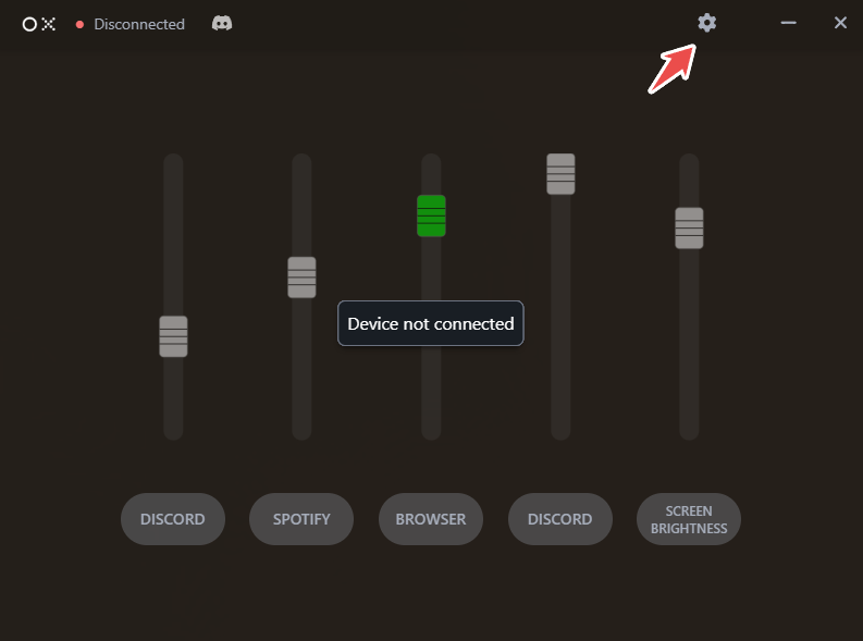 Dot X - Open the settings menu