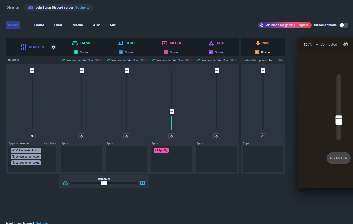 GG Sonar output devices in action