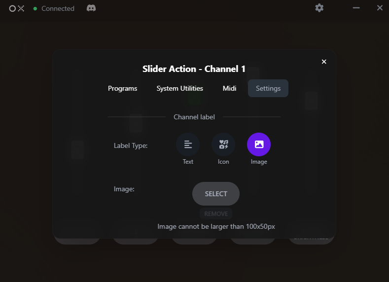 Dot X - Custom label and icon