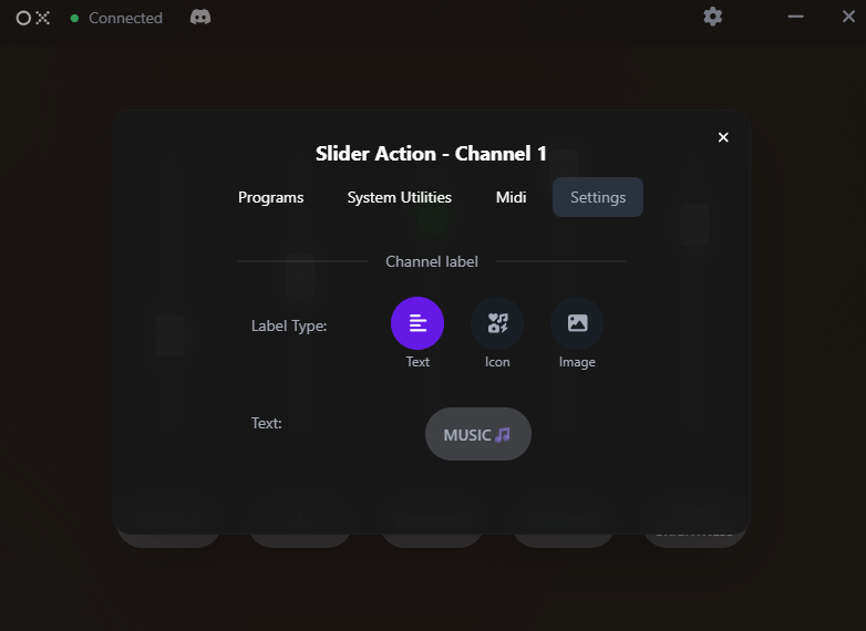 Dot X - Custom label and icon