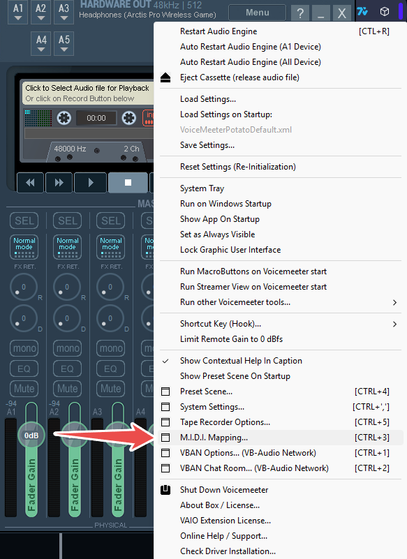 VoiceMeeter MIDI Input Device